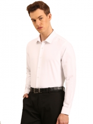Corpqlo Mens Regular Fit White Formal Shirt
