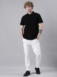 Corpqlo Mens Regular Fit Half Sleeves Polo T-Shirt Black  (Cotton Blend)