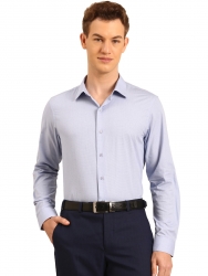 Corpqlo Mens Slim Fit Formal Light Blue Shirt | Long Sleeve Business & Office Wear | Classic Collared Shirt (Light Blue)